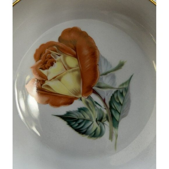 H & C Selb Bavaria Germany Forty-Nine Yellow & Orange Rose Porcelain Side Plate - Picture 6 of 6